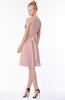 ColsBM Rivka Silver Pink Glamorous Fit-n-Flare V-neck Zip up Chiffon Knee Length Bridesmaid Dresses