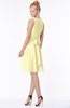 ColsBM Rivka Soft Yellow Glamorous Fit-n-Flare V-neck Zip up Chiffon Knee Length Bridesmaid Dresses