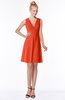 ColsBM Rivka Tangerine Tango Glamorous Fit-n-Flare V-neck Zip up Chiffon Knee Length Bridesmaid Dresses