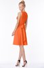 ColsBM Rivka Tangerine Glamorous Fit-n-Flare V-neck Zip up Chiffon Knee Length Bridesmaid Dresses