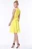 ColsBM Rivka Yellow Iris Glamorous Fit-n-Flare V-neck Zip up Chiffon Knee Length Bridesmaid Dresses