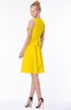 ColsBM Rivka Yellow Glamorous Fit-n-Flare V-neck Zip up Chiffon Knee Length Bridesmaid Dresses