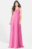 ColsBM Maddison Carnation Pink Bohemian A-line One Shoulder Zip up Chiffon30 Ruching Bridesmaid Dresses