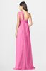 ColsBM Maddison Carnation Pink Bohemian A-line One Shoulder Zip up Chiffon30 Ruching Bridesmaid Dresses