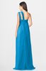 ColsBM Maddison Cornflower Blue Bohemian A-line One Shoulder Zip up Chiffon30 Ruching Bridesmaid Dresses