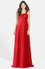 ColsBM Maddison Flame Scarlet Bohemian A-line One Shoulder Zip up Chiffon30 Ruching Bridesmaid Dresses