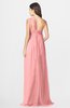ColsBM Maddison Flamingo Pink Bohemian A-line One Shoulder Zip up Chiffon30 Ruching Bridesmaid Dresses