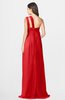 ColsBM Maddison Red Bohemian A-line One Shoulder Zip up Chiffon30 Ruching Bridesmaid Dresses