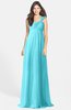 ColsBM Maddison Turquoise Bohemian A-line One Shoulder Zip up Chiffon30 Ruching Bridesmaid Dresses