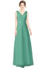 ColsBM Gayle Beryl Green Classic V-neck Sleeveless Floor Length Bow Bridesmaid Dresses