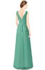 ColsBM Gayle Beryl Green Classic V-neck Sleeveless Floor Length Bow Bridesmaid Dresses
