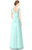 ColsBM Gayle Blue Glass Classic V-neck Sleeveless Floor Length Bow Bridesmaid Dresses