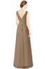 ColsBM Gayle Bronze Brown Classic V-neck Sleeveless Floor Length Bow Bridesmaid Dresses