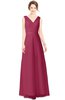 ColsBM Gayle Burgundy Classic V-neck Sleeveless Floor Length Bow Bridesmaid Dresses