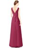 ColsBM Gayle Burgundy Classic V-neck Sleeveless Floor Length Bow Bridesmaid Dresses