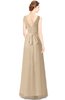 ColsBM Gayle Champagne Classic V-neck Sleeveless Floor Length Bow Bridesmaid Dresses