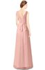 ColsBM Gayle Coral Almond Classic V-neck Sleeveless Floor Length Bow Bridesmaid Dresses