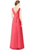 ColsBM Gayle Coral Classic V-neck Sleeveless Floor Length Bow Bridesmaid Dresses