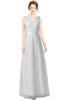 ColsBM Gayle Dove Grey Classic V-neck Sleeveless Floor Length Bow Bridesmaid Dresses