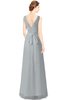 ColsBM Gayle Frost Grey Classic V-neck Sleeveless Floor Length Bow Bridesmaid Dresses