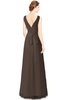 ColsBM Gayle Fudge Brown Classic V-neck Sleeveless Floor Length Bow Bridesmaid Dresses