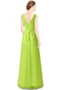 ColsBM Gayle Green Glow Classic V-neck Sleeveless Floor Length Bow Bridesmaid Dresses