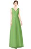 ColsBM Gayle Kiwi Green Classic V-neck Sleeveless Floor Length Bow Bridesmaid Dresses