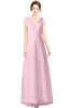 ColsBM Gayle Mist Pink Classic V-neck Sleeveless Floor Length Bow Bridesmaid Dresses