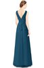 ColsBM Gayle Moroccan Blue Classic V-neck Sleeveless Floor Length Bow Bridesmaid Dresses