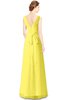 ColsBM Gayle Pale Yellow Classic V-neck Sleeveless Floor Length Bow Bridesmaid Dresses