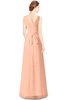 ColsBM Gayle Peach Nectar Classic V-neck Sleeveless Floor Length Bow Bridesmaid Dresses