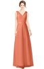 ColsBM Gayle Persimmon Classic V-neck Sleeveless Floor Length Bow Bridesmaid Dresses