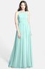 ColsBM Adele Blue Glass Classic Thick Straps Zip up Chiffon30 Floor Length Ribbon Bridesmaid Dresses