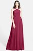 ColsBM Adele Burgundy Classic Thick Straps Zip up Chiffon30 Floor Length Ribbon Bridesmaid Dresses