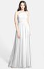 ColsBM Adele Cloud White Classic Thick Straps Zip up Chiffon30 Floor Length Ribbon Bridesmaid Dresses