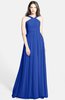 ColsBM Adele Electric Blue Classic Thick Straps Zip up Chiffon30 Floor Length Ribbon Bridesmaid Dresses