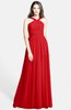 ColsBM Adele Flame Scarlet Classic Thick Straps Zip up Chiffon30 Floor Length Ribbon Bridesmaid Dresses