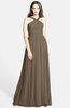 ColsBM Adele Latte Classic Thick Straps Zip up Chiffon30 Floor Length Ribbon Bridesmaid Dresses