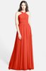 ColsBM Adele Mandarin Red Classic Thick Straps Zip up Chiffon30 Floor Length Ribbon Bridesmaid Dresses