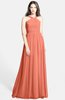 ColsBM Adele Persimmon Orange Classic Thick Straps Zip up Chiffon30 Floor Length Ribbon Bridesmaid Dresses