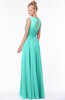 ColsBM Kyra Blue Turquoise Glamorous A-line Jewel Sleeveless Chiffon30 Ruching Bridesmaid Dresses