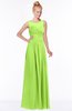 ColsBM Kyra Bright Green Glamorous A-line Jewel Sleeveless Chiffon30 Ruching Bridesmaid Dresses