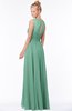 ColsBM Kyra Bristol Blue Glamorous A-line Jewel Sleeveless Chiffon30 Ruching Bridesmaid Dresses