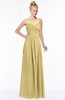 ColsBM Kyra Gold Glamorous A-line Jewel Sleeveless Chiffon30 Ruching Bridesmaid Dresses