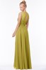 ColsBM Kyra Golden Olive Glamorous A-line Jewel Sleeveless Chiffon30 Ruching Bridesmaid Dresses