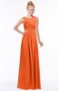 ColsBM Kyra Tangerine Glamorous A-line Jewel Sleeveless Chiffon30 Ruching Bridesmaid Dresses