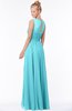 ColsBM Kyra Turquoise Glamorous A-line Jewel Sleeveless Chiffon30 Ruching Bridesmaid Dresses