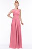 ColsBM Kyra Watermelon Glamorous A-line Jewel Sleeveless Chiffon30 Ruching Bridesmaid Dresses