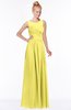 ColsBM Kyra Yellow Iris Glamorous A-line Jewel Sleeveless Chiffon30 Ruching Bridesmaid Dresses