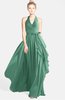ColsBM Anya Beryl Green Glamorous A-line Sleeveless Zip up Chiffon Ribbon Bridesmaid Dresses